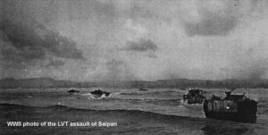 WWII photo of the LVT assault of Saipan